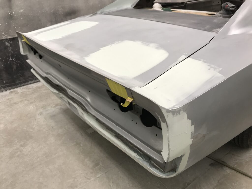 Customized Rear Spoiler in the Restomod 1968 Charger